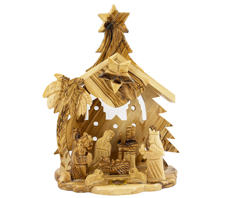 Musical Nativity Set Hand Carved