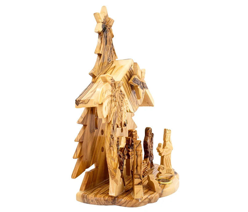 Musical Nativity Set Hand Carved