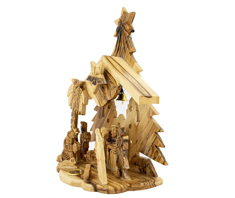 Musical Nativity Set Hand Carved