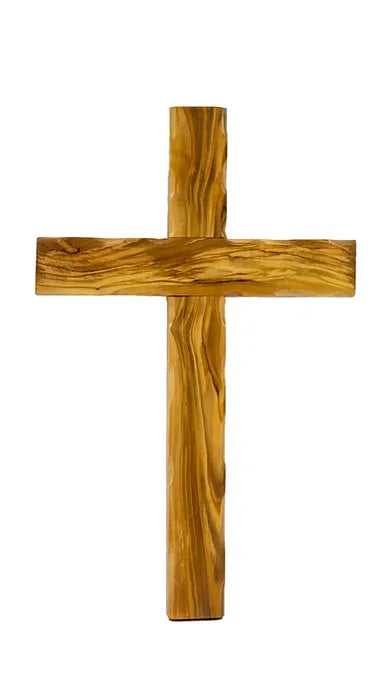 Olive Wood Cross Waved Exterior