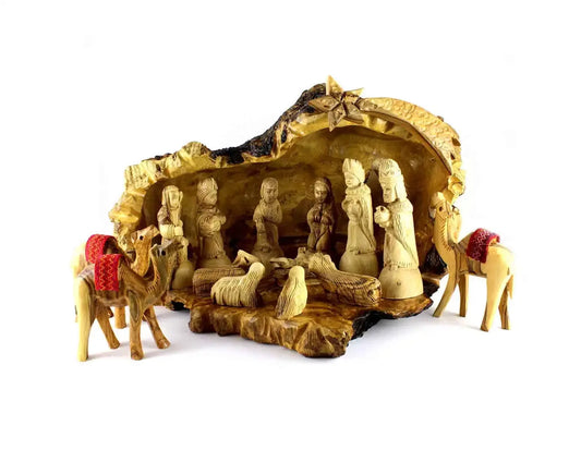 Olive Wood Nativity Grotto