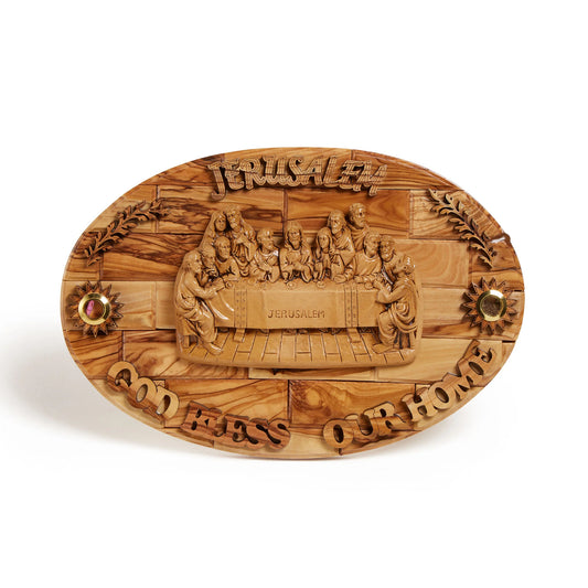 The Last Supper Plaque On Large Oval Handmade Hanging Wall Plaque