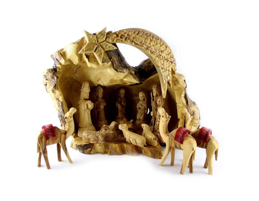 Olive Wood Nativity Grotto