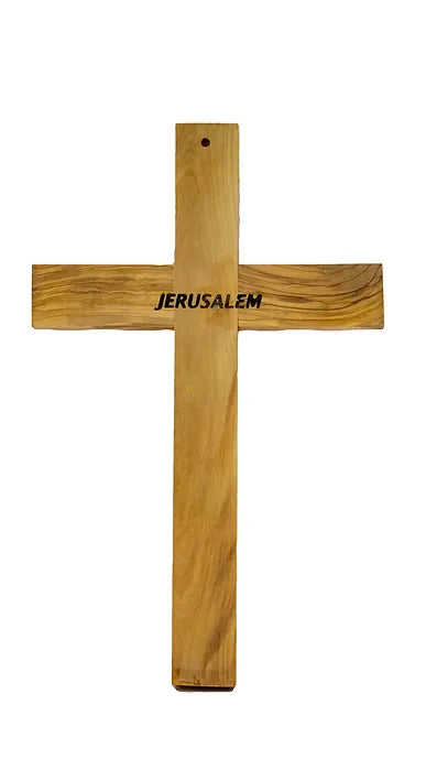 Olive Wood Cross Waved Exterior