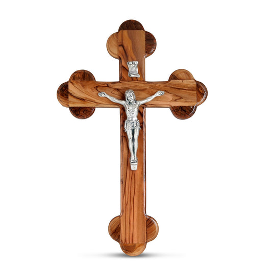 Olive Wood Hand-Carved Wall Crucifix